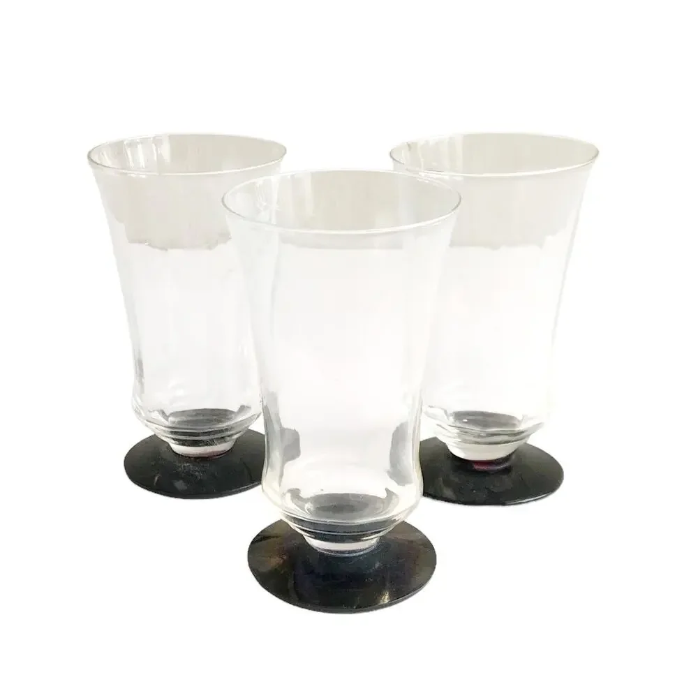 Vintage Crystal Cordial Glasses 3 Piece Set Cut Glass Short Juice Small Coupes